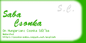 saba csonka business card